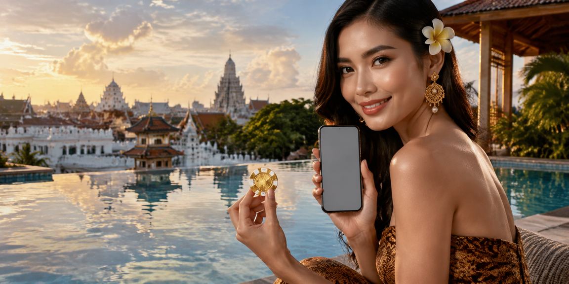 Pengguna menikmati aplikasi kasino mobile dengan antarmuka yang elegan dan modern