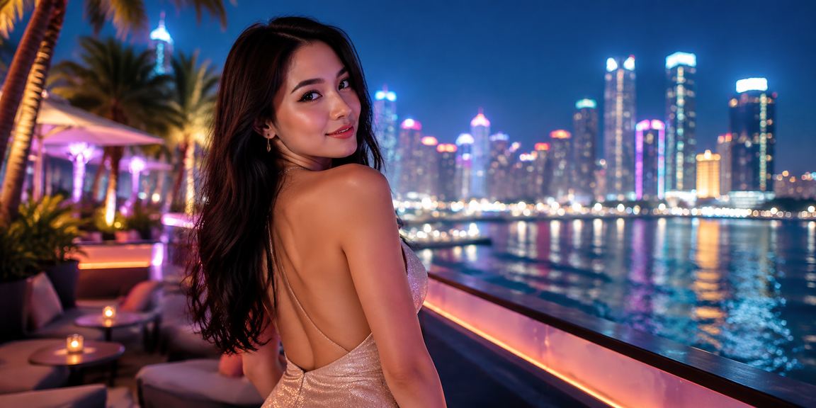 Anggota VIP menikmati taruhan kasino di tepi pantai dengan suasana santai dan premium