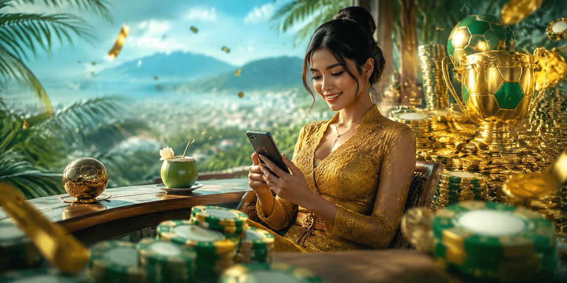 Pengguna Indonesia bermain mobile casino sambil menikmati kopi di warung lokal