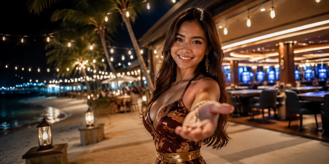 Permainan kartu eksklusif di tepi pantai dengan suasana santai dan premium bagi anggota elite